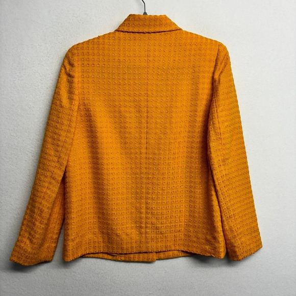 Dona Keii Marigold Yellow Orange Textured Blazer jacket M? - Picture 2 of 7